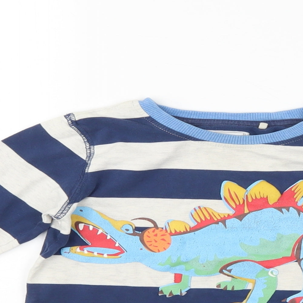 Jim Jams Boys Blue Striped   Pyjama Top Size 2-3 Years