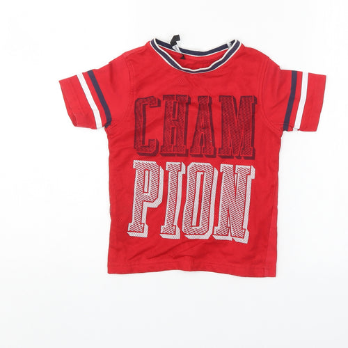 George Boys Red   Basic T-Shirt Size 5-6 Years