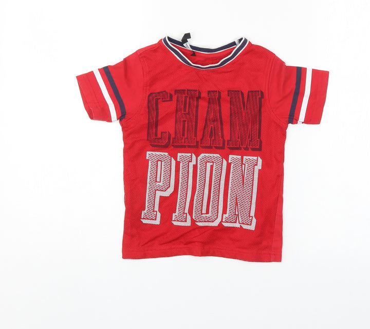 George Boys Red   Basic T-Shirt Size 5-6 Years