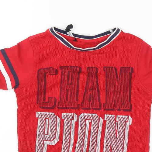 George Boys Red   Basic T-Shirt Size 5-6 Years
