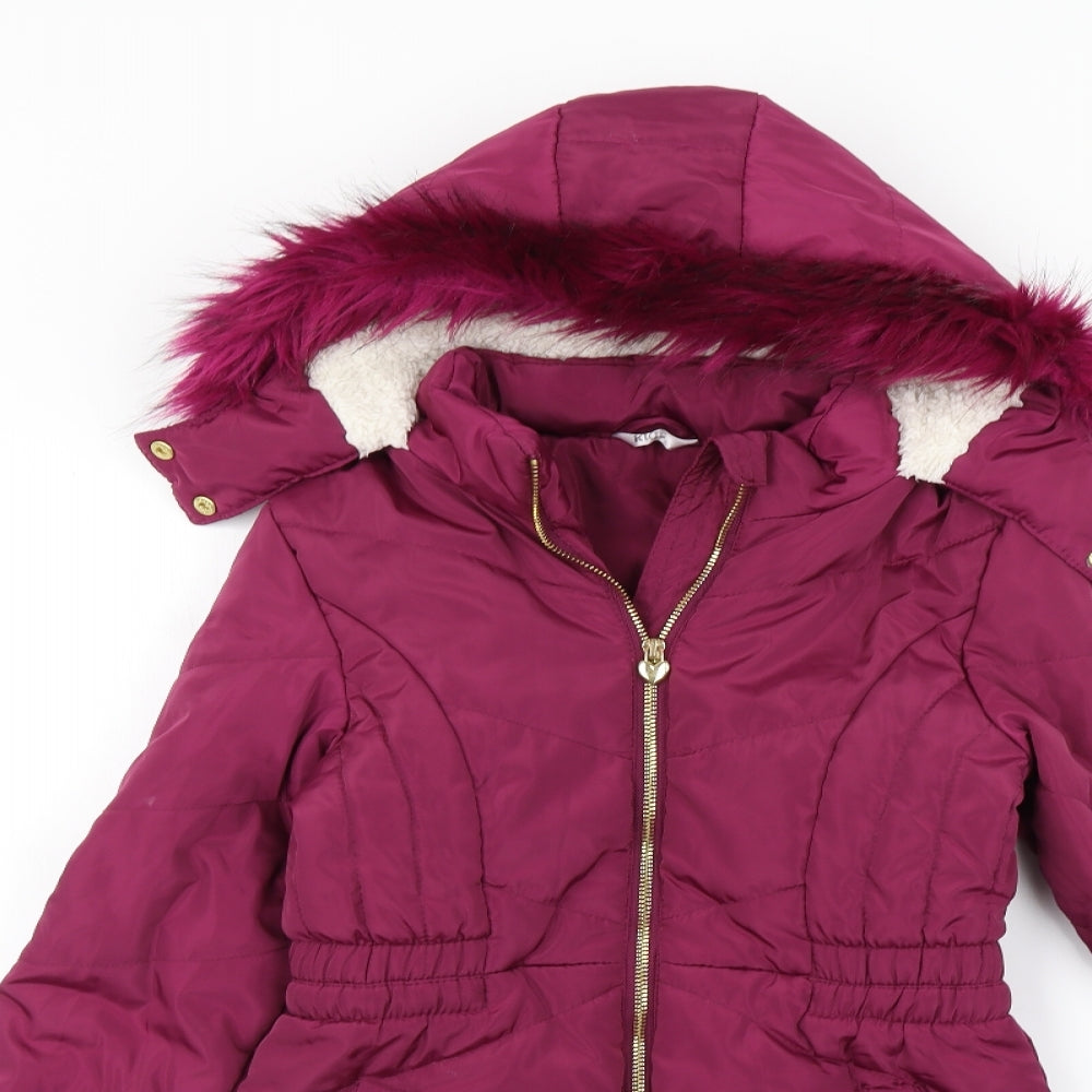 M&Co Girls Purple   Puffer Jacket Coat Size 9 Years