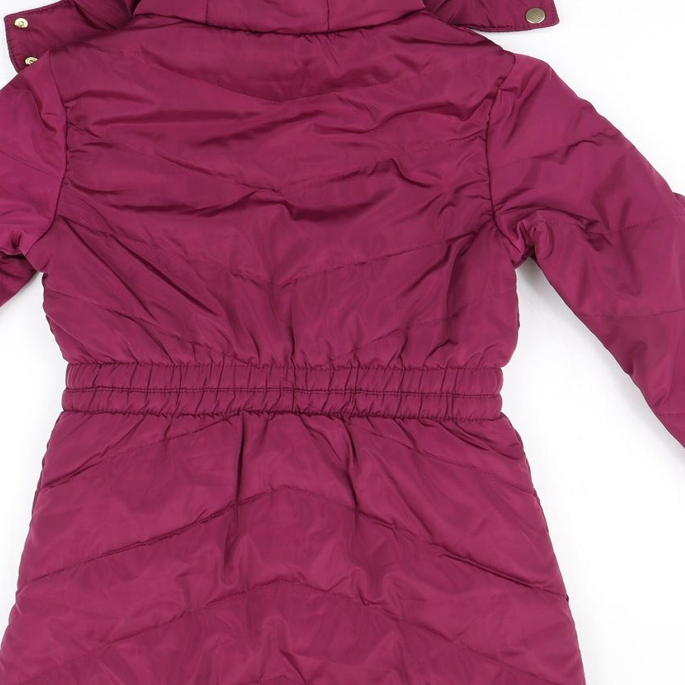 M&Co Girls Purple   Puffer Jacket Coat Size 9 Years