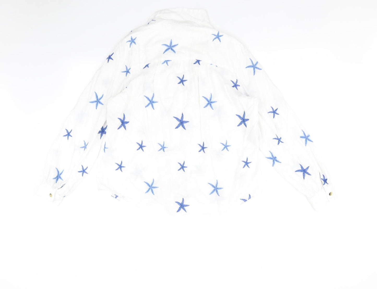 TU Womens White   Basic Blouse Size 14  - Star fish print
