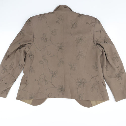 Classics Womens Brown Floral   Blazer Size 16