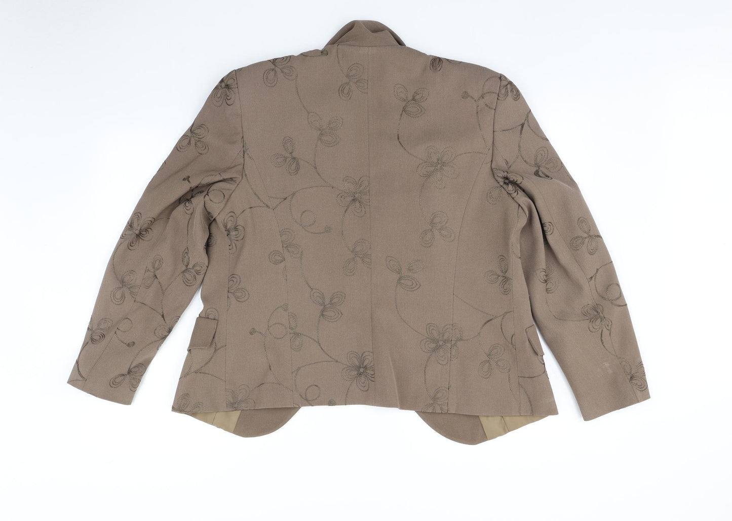 Classics Womens Brown Floral   Blazer Size 16