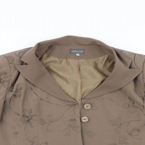 Classics Womens Brown Floral   Blazer Size 16