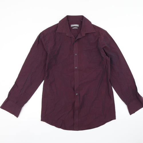 Jack reid Mens Purple Striped   Button-Up Size 14.5