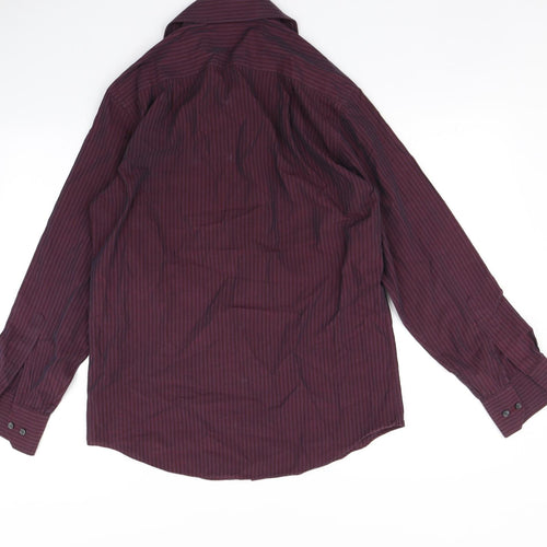 Jack reid Mens Purple Striped   Button-Up Size 14.5
