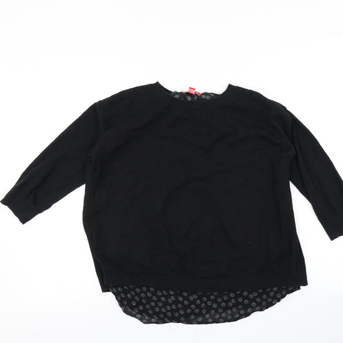 ELLE Womens Black   Pullover Jumper Size S
