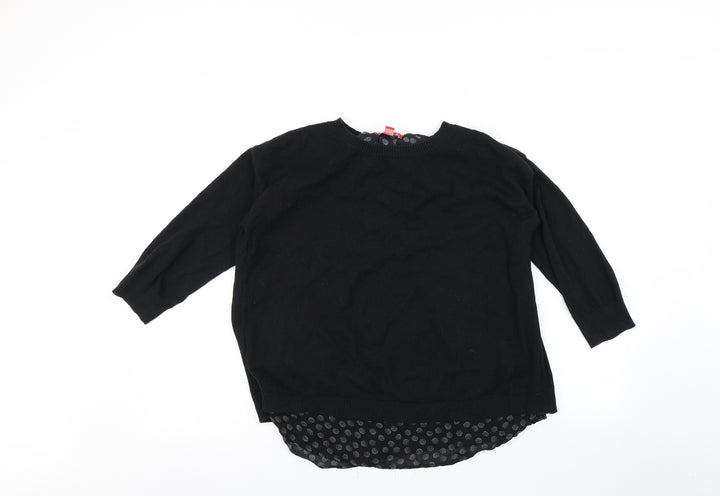 ELLE Womens Black Pullover Jumper Size S