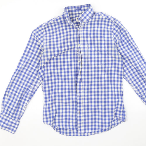 Nelo Mens Blue Check   Button-Up Size M