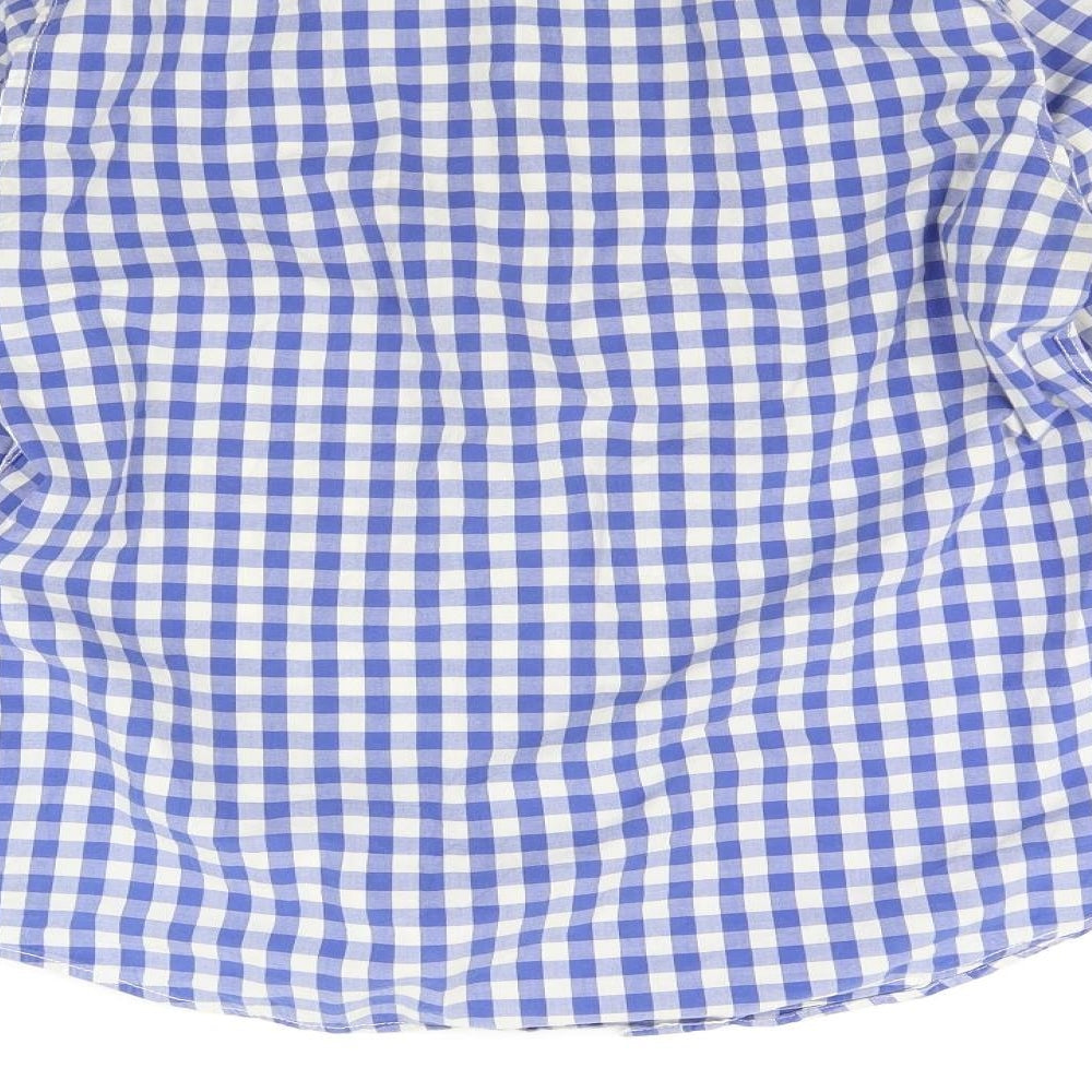 Nelo Mens Blue Check   Button-Up Size M