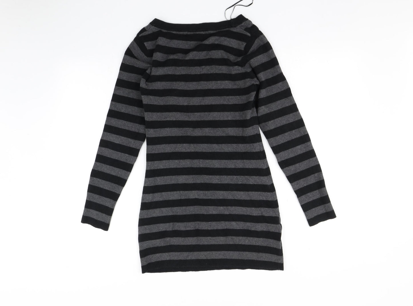 Jane Norman Womens Grey Striped  Pullover Jumper Size 14