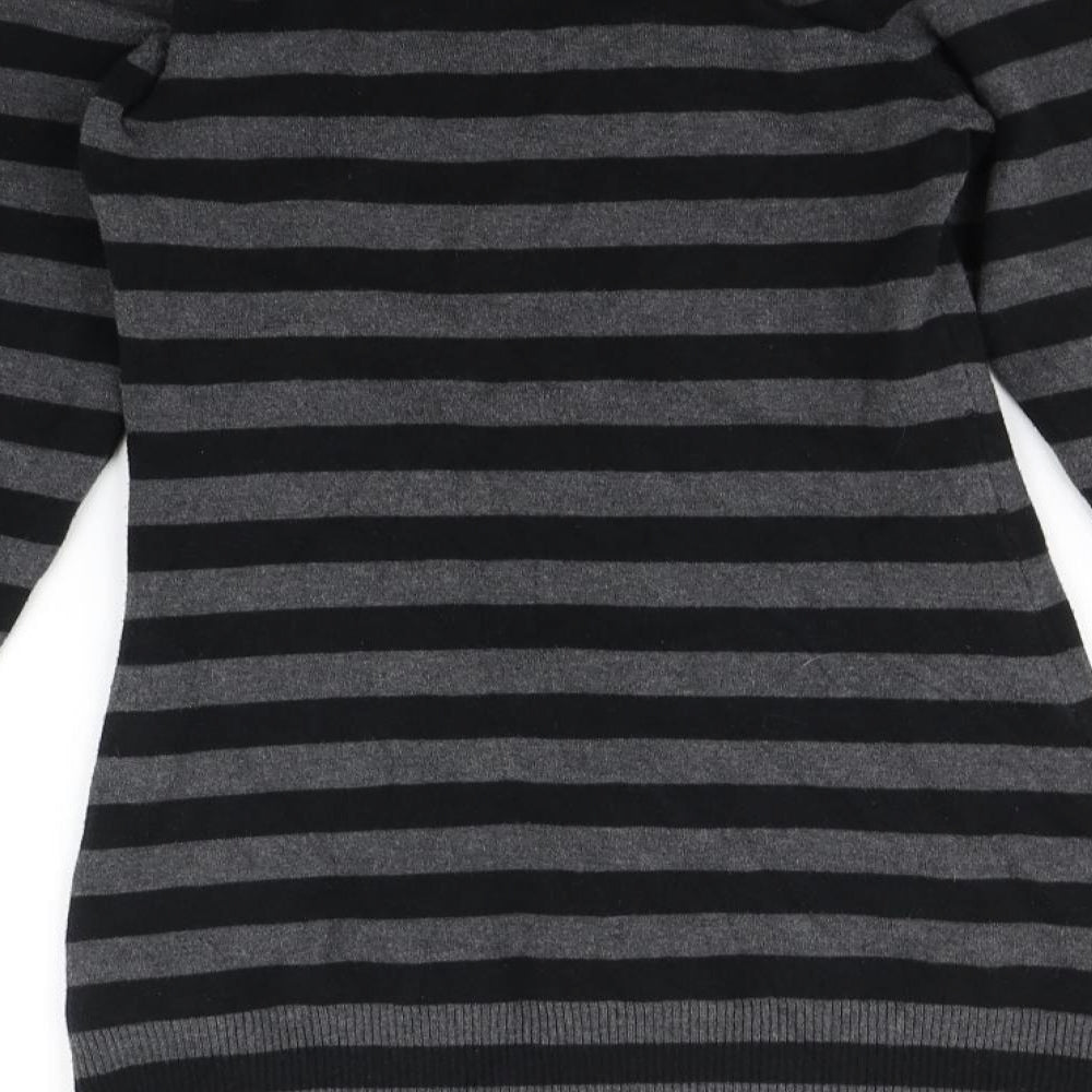 Jane Norman Womens Grey Striped  Pullover Jumper Size 14