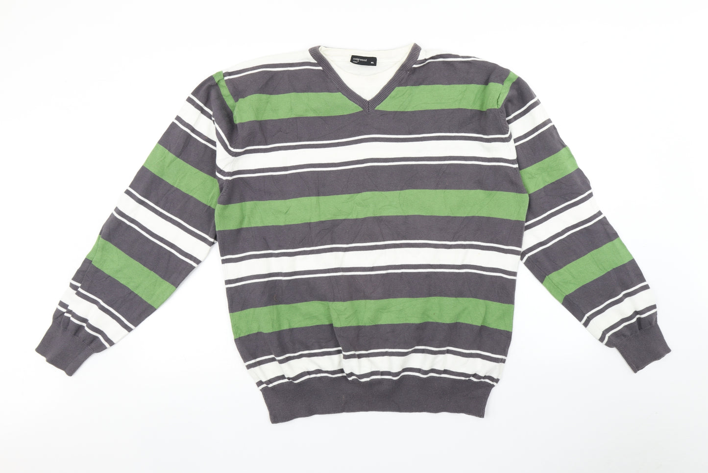 Cedar Wood State Mens Multicoloured Striped  Pullover Jumper Size XL