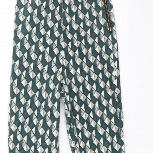 H&M Womens Green Argyle/Diamond  Skinny Jeans Size 6 L25 in