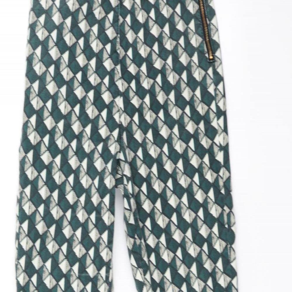 H&M Womens Green Argyle/Diamond  Skinny Jeans Size 6 L25 in