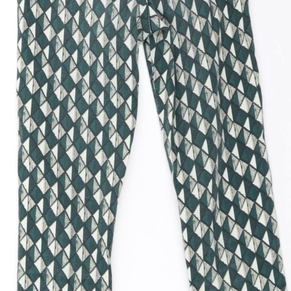 H&M Womens Green Argyle/Diamond  Skinny Jeans Size 6 L25 in