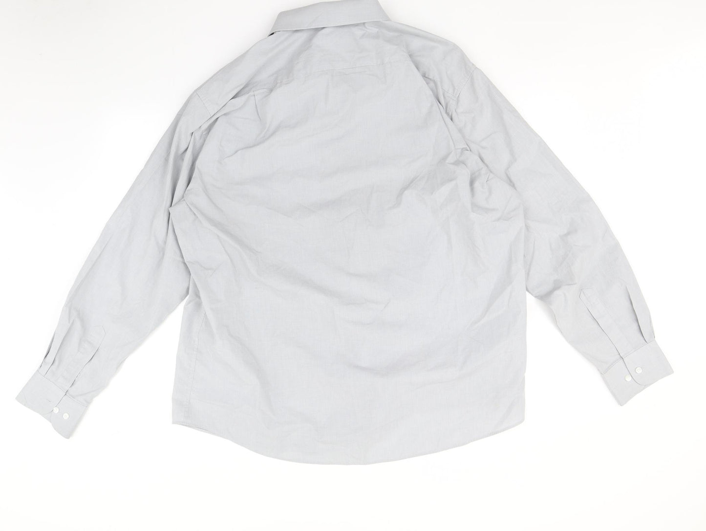 Marks and Spencer Mens Grey    Button-Up Size 17.5