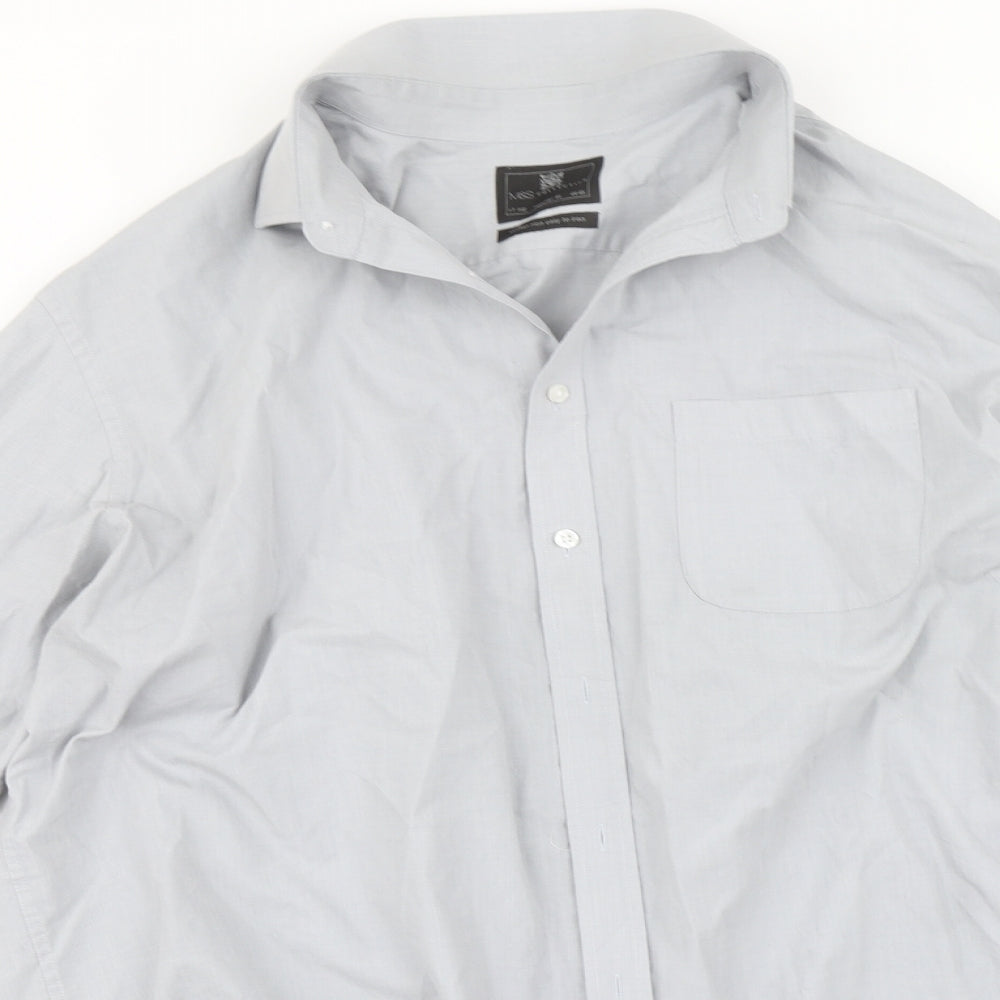 Marks and Spencer Mens Grey    Button-Up Size 17.5