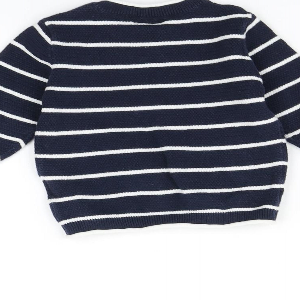 NEXT Baby Blue Striped  Pullover Jumper Size 6-9 Months