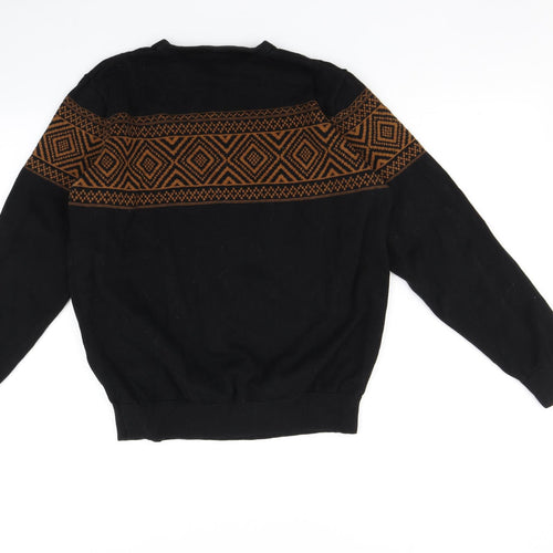 Primark Mens Black Argyle/Diamond  Pullover Jumper Size M