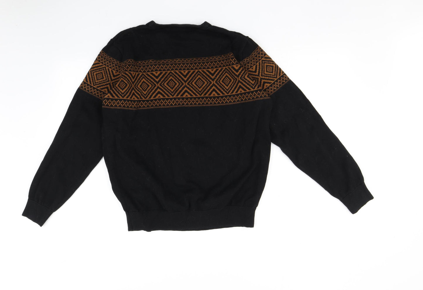 Primark Mens Black Argyle/Diamond  Pullover Jumper Size M