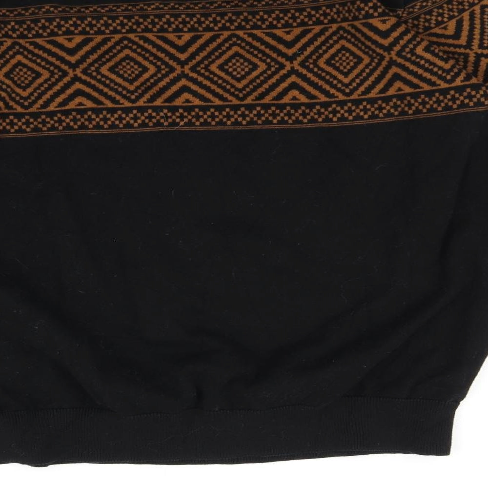 Primark Mens Black Argyle/Diamond  Pullover Jumper Size M