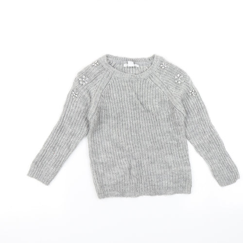 Primark Girls Grey   Pullover Jumper Size 7-8 Years