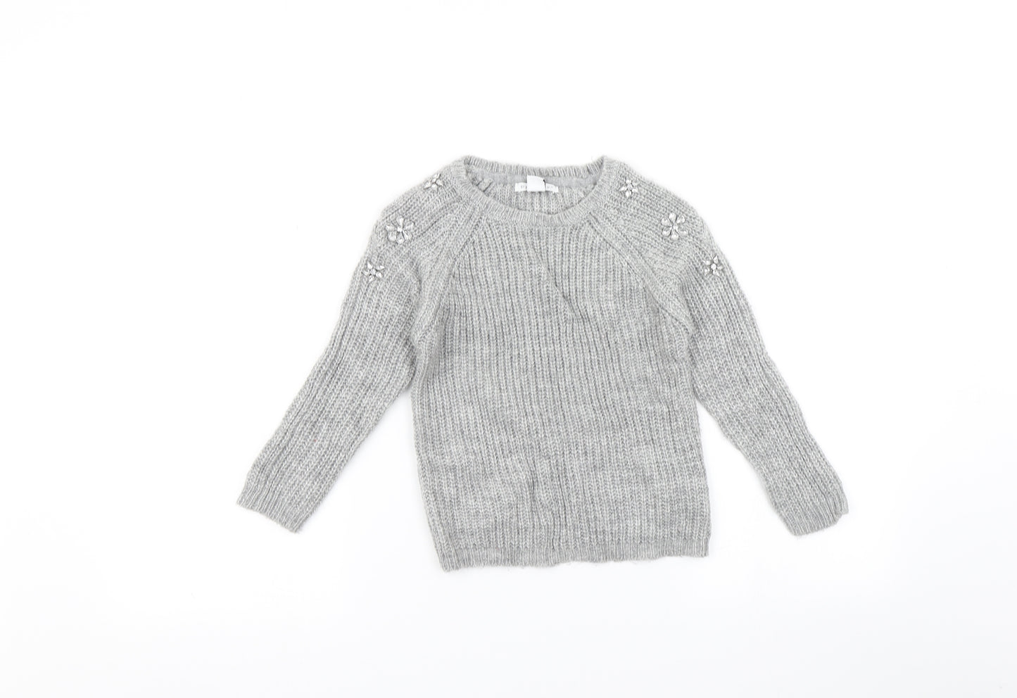 Primark Girls Grey   Pullover Jumper Size 7-8 Years