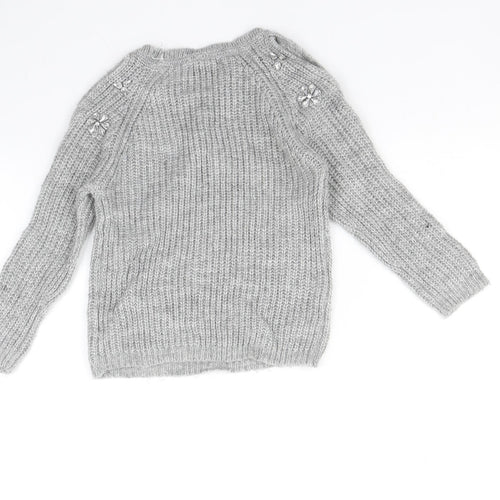 Primark Girls Grey   Pullover Jumper Size 7-8 Years