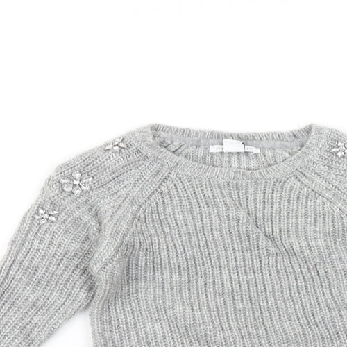 Primark Girls Grey   Pullover Jumper Size 7-8 Years
