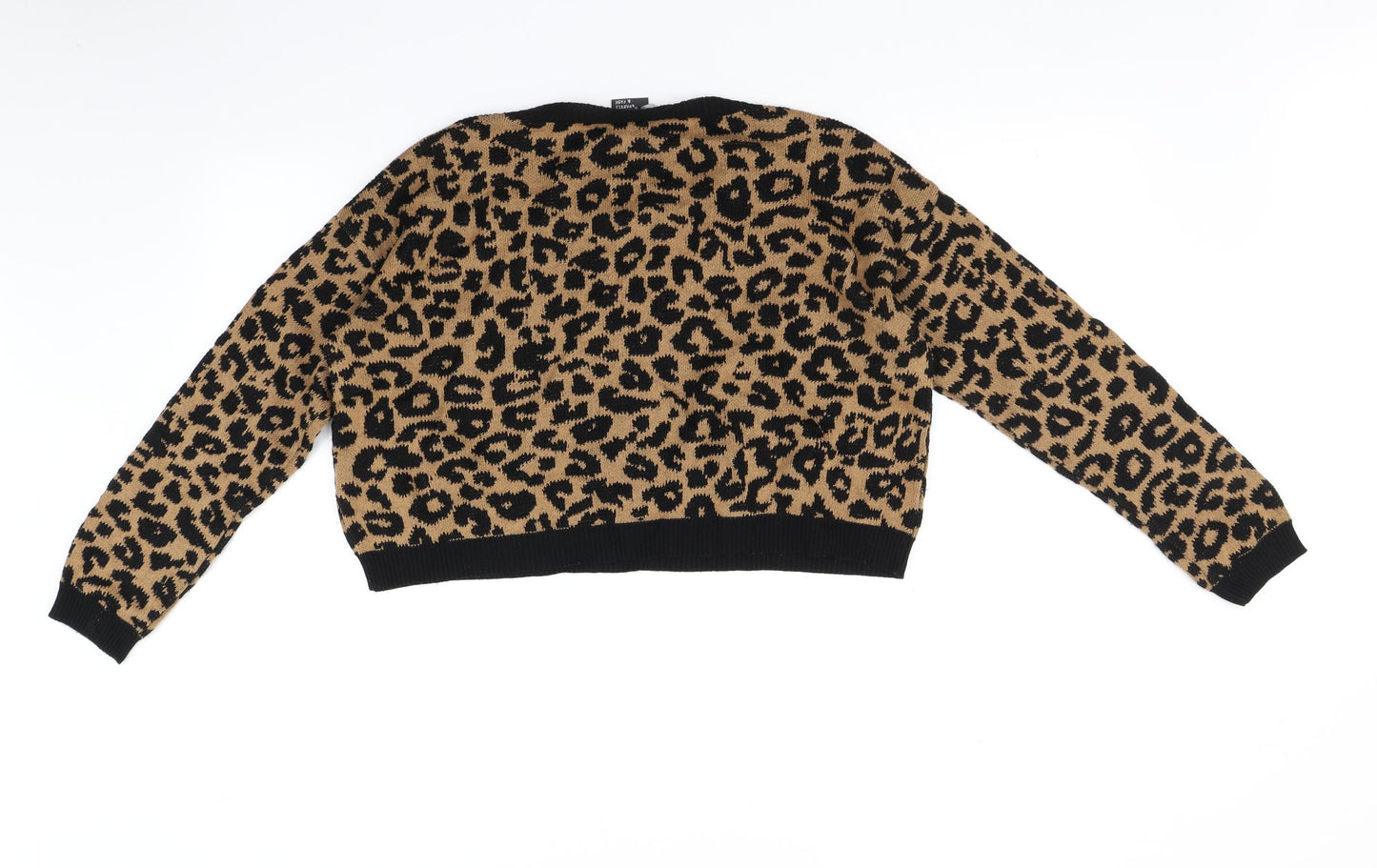 Sparkle and fade Womens Brown Animal Print  Pullover Jumper Size S