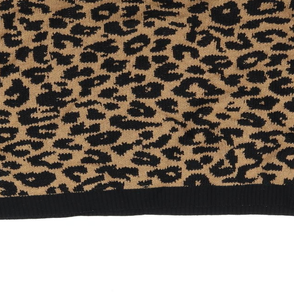 Sparkle and fade Womens Brown Animal Print  Pullover Jumper Size S