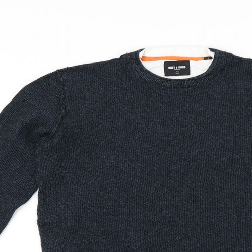 Only&Sons Mens Blue   Pullover Jumper Size S