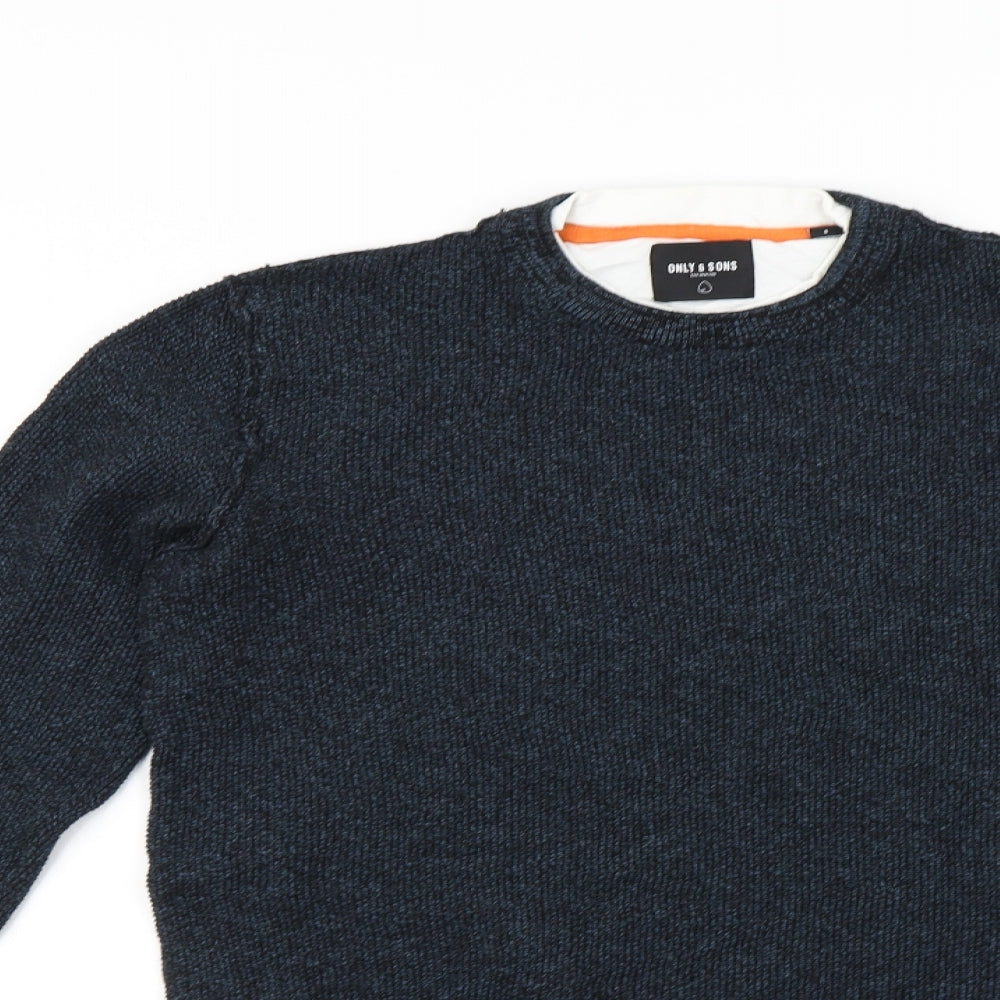 Only&Sons Mens Blue   Pullover Jumper Size S