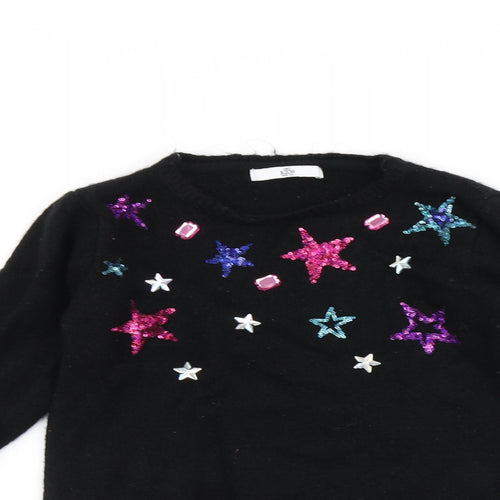 Marks and Spencer Girls Black   Pullover Jumper Size 11-12 Years
