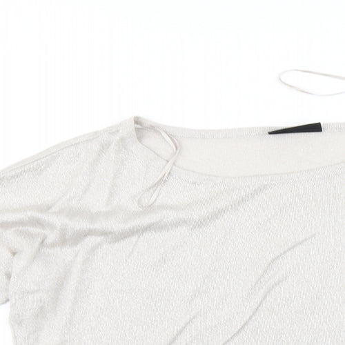 Wallis Womens Silver   Basic T-Shirt Size M