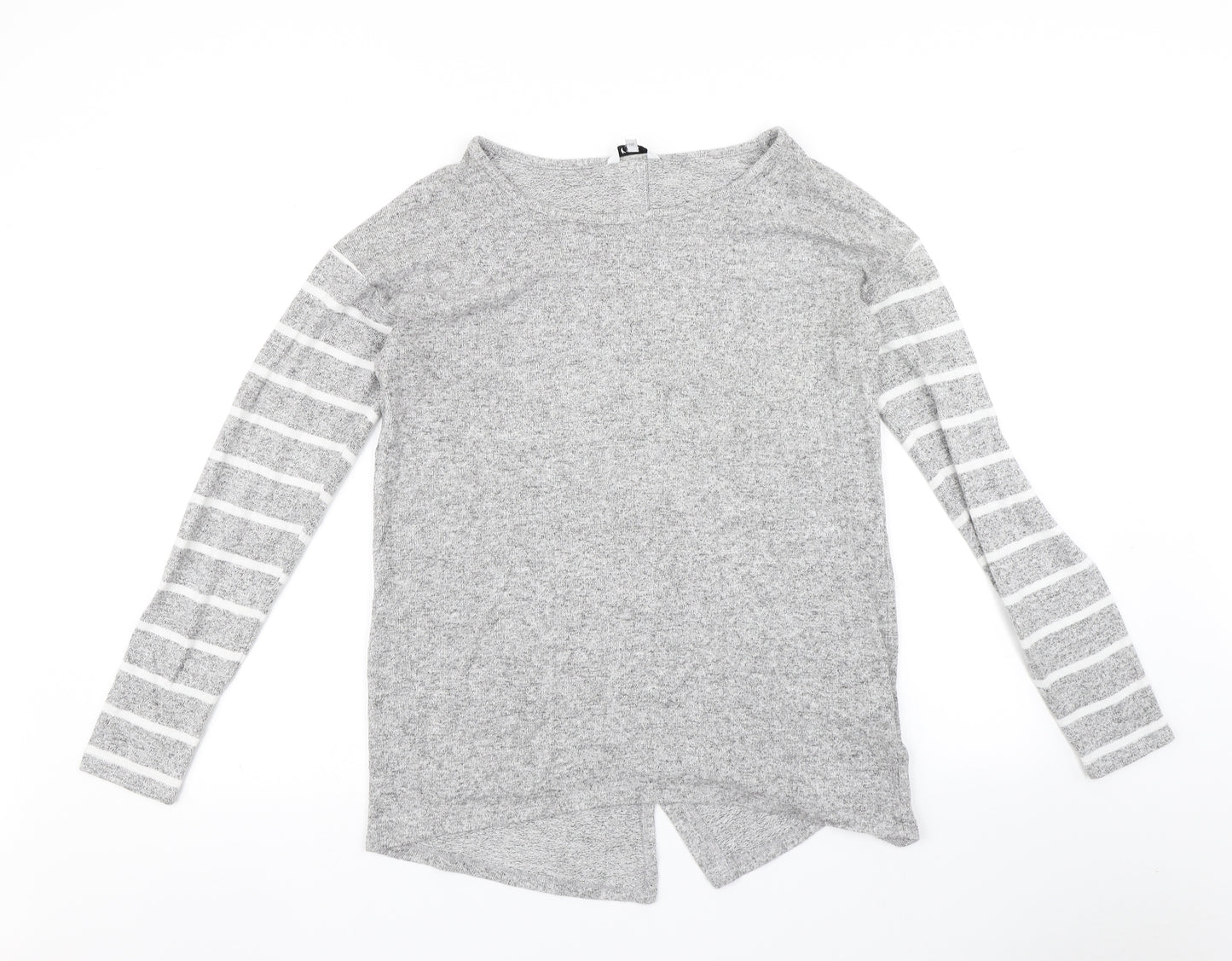 NEXT Womens Grey Striped  Pullover Jumper Size 10