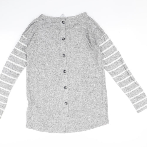 NEXT Womens Grey Striped  Pullover Jumper Size 10