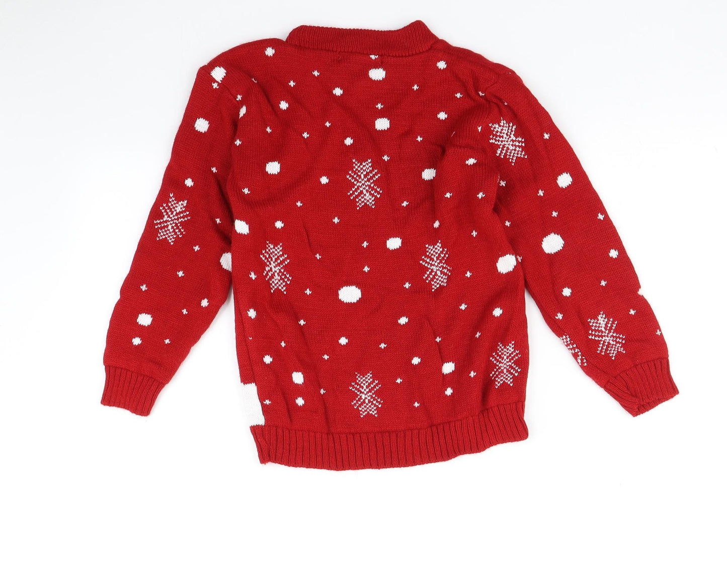 Impulse Girls Red   Pullover Jumper Size 7-8 Years  - Christmas