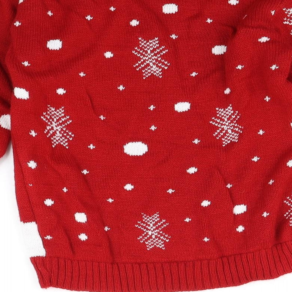 Impulse Girls Red   Pullover Jumper Size 7-8 Years  - Christmas