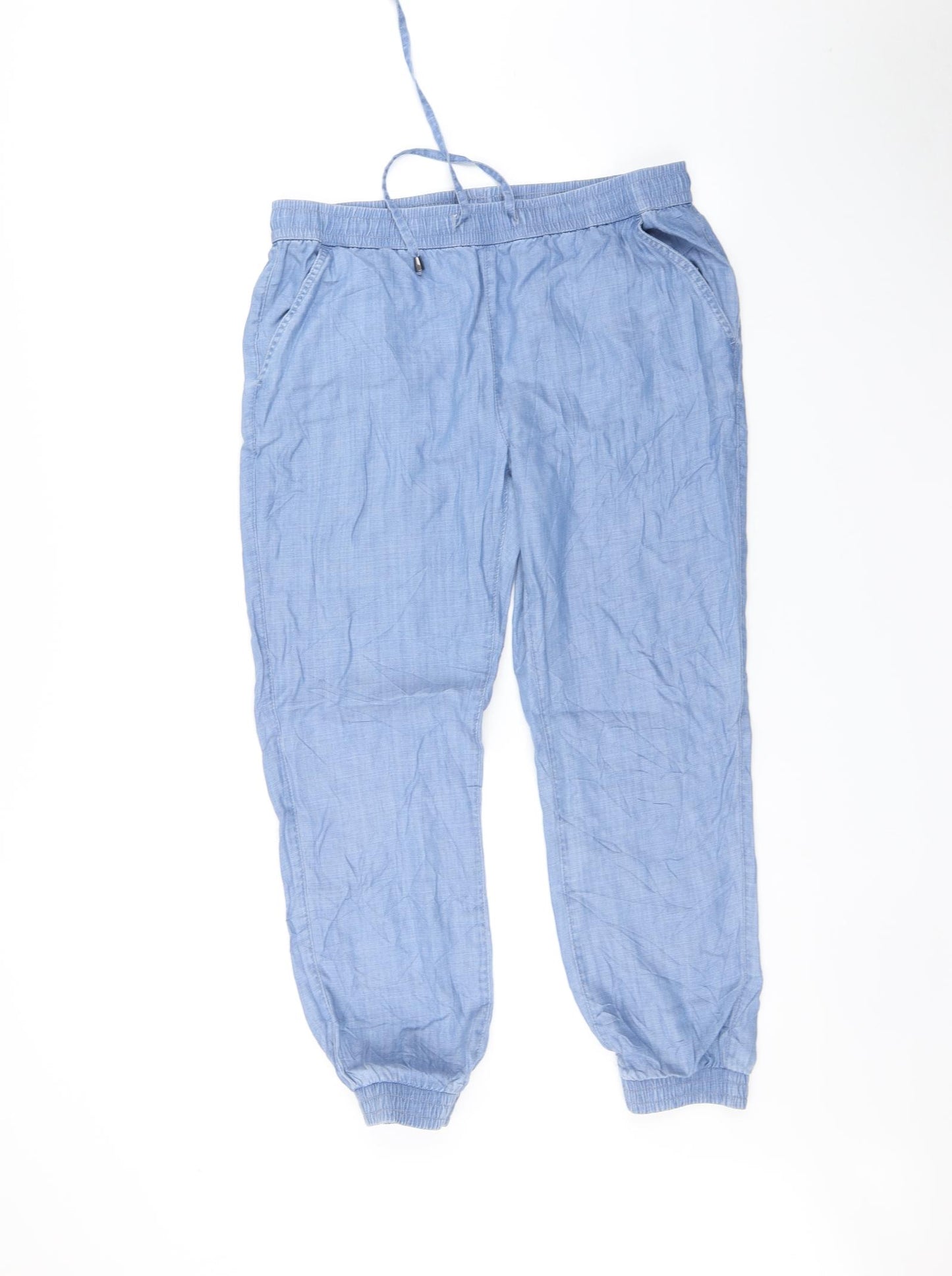 M&Co Womens Blue   Trousers  Size 12 L25 in