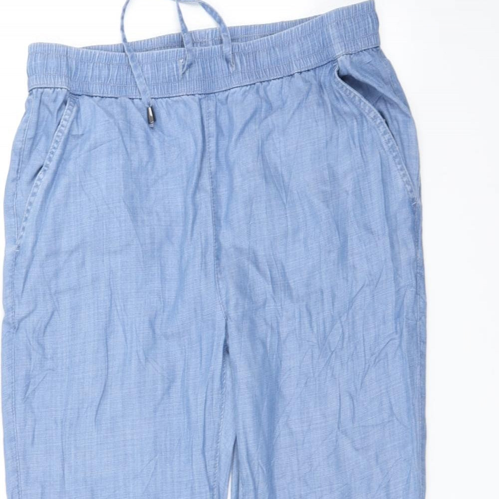 M&Co Womens Blue   Trousers  Size 12 L25 in