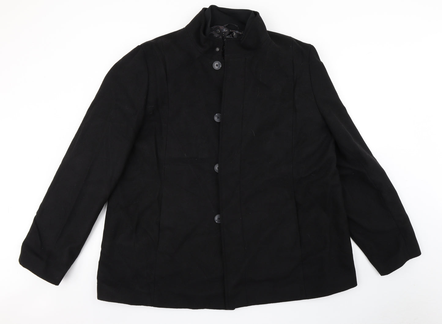 Easy Black Label Womens Black   Overcoat Coat Size 3XL