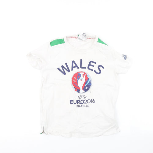 Euro 2016 Boys White   Basic T-Shirt Size 7-8 Years  - Wales 2016