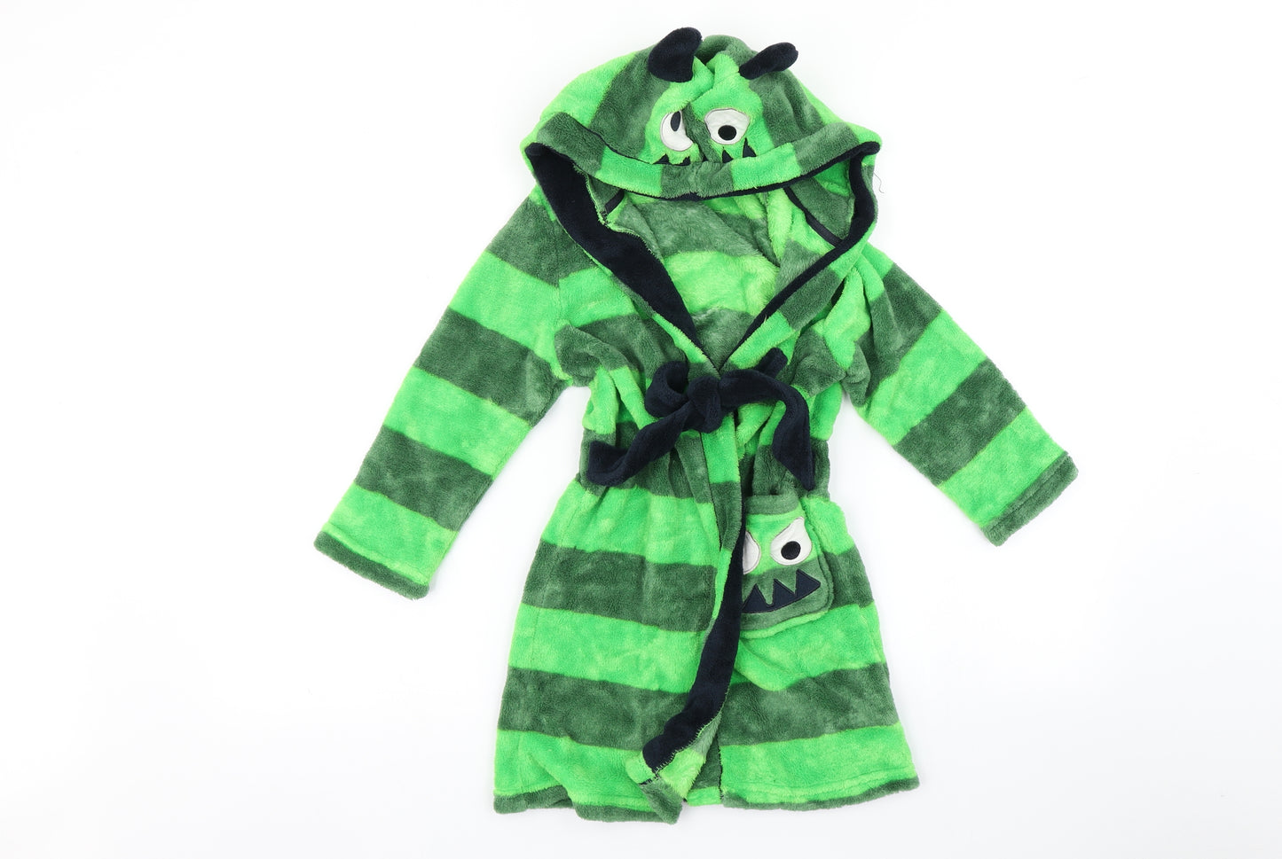 TU Boys Green Striped   Robe Size 4 Years