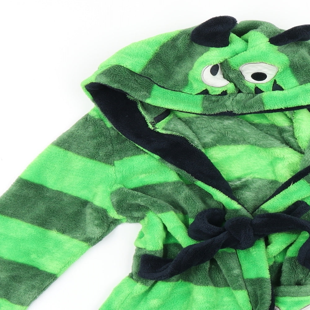 TU Boys Green Striped   Robe Size 4 Years
