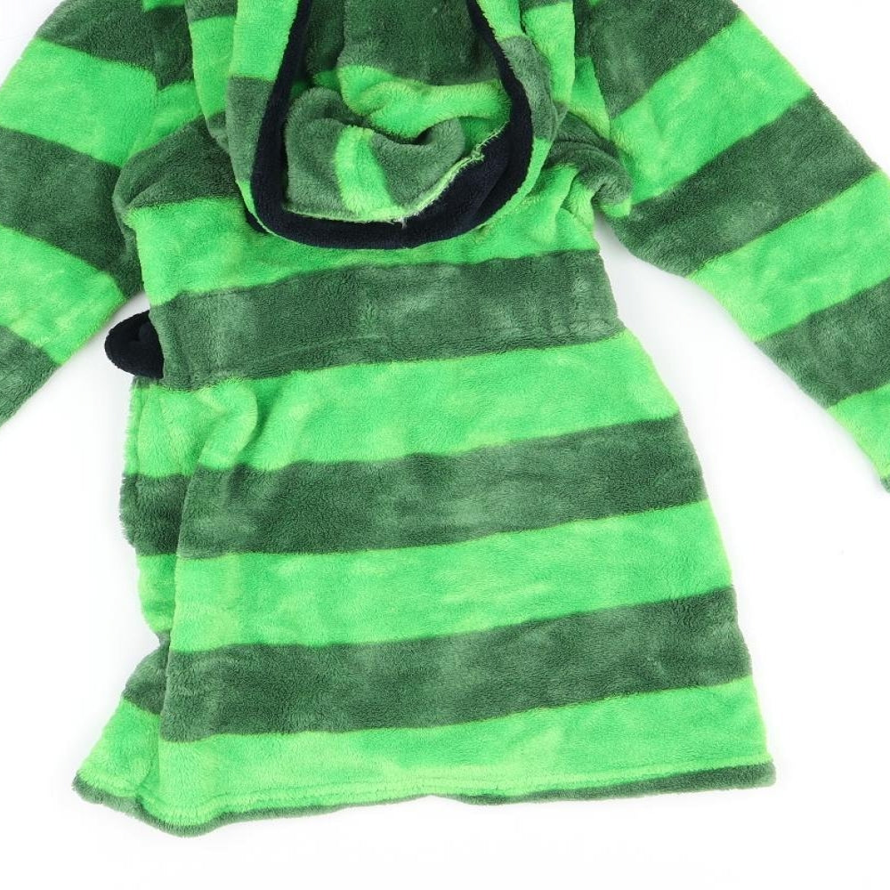 TU Boys Green Striped   Robe Size 4 Years