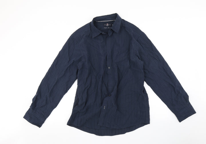 Blue Harbour Mens Blue    Button-Up Size M